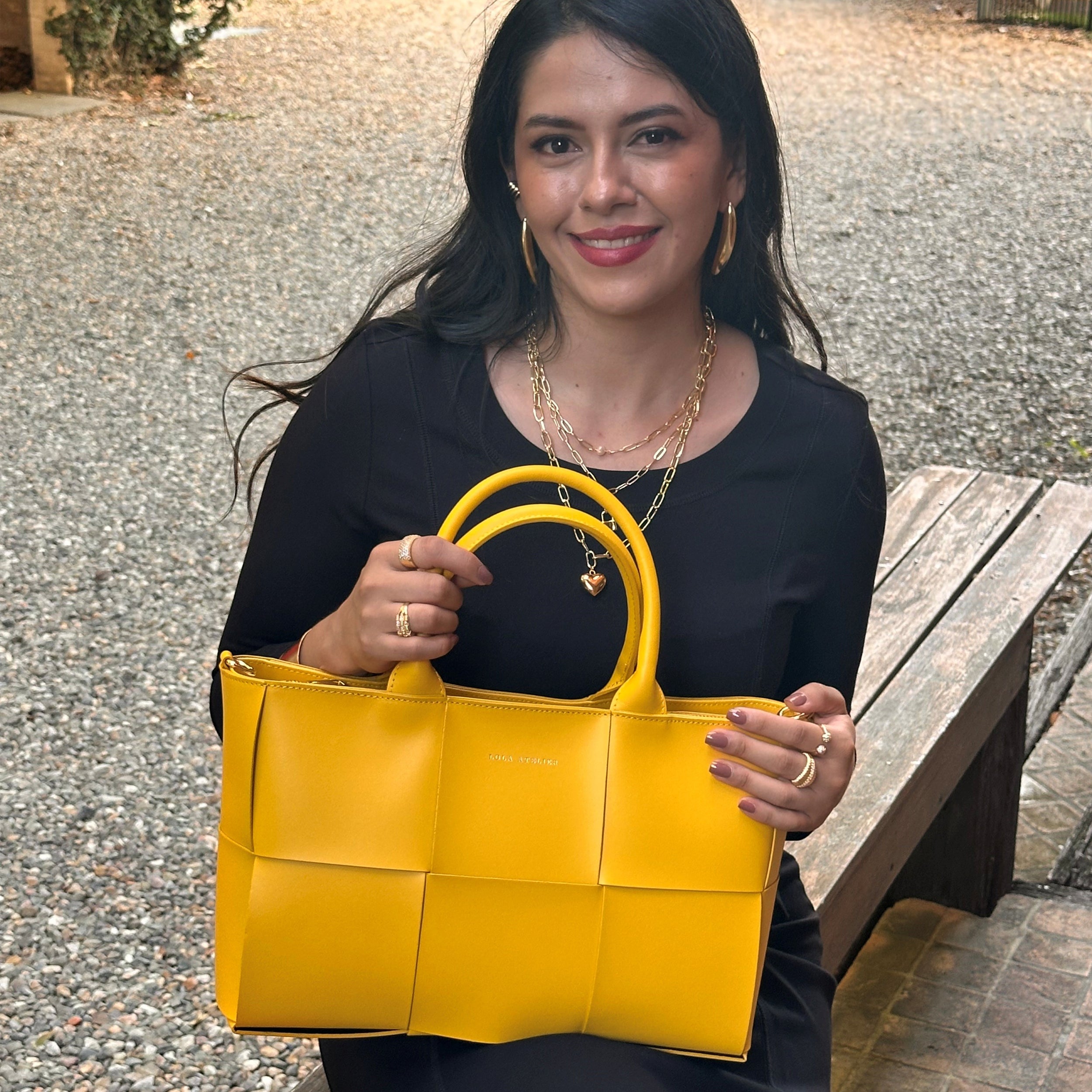 Bella Ebony Woven Bag