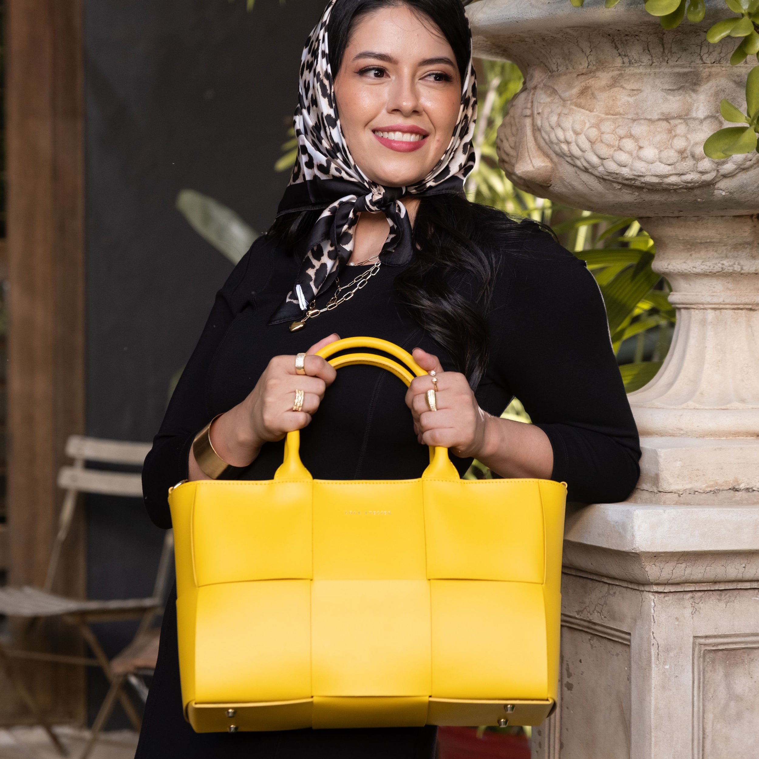 Bella Walnut Woven Bag