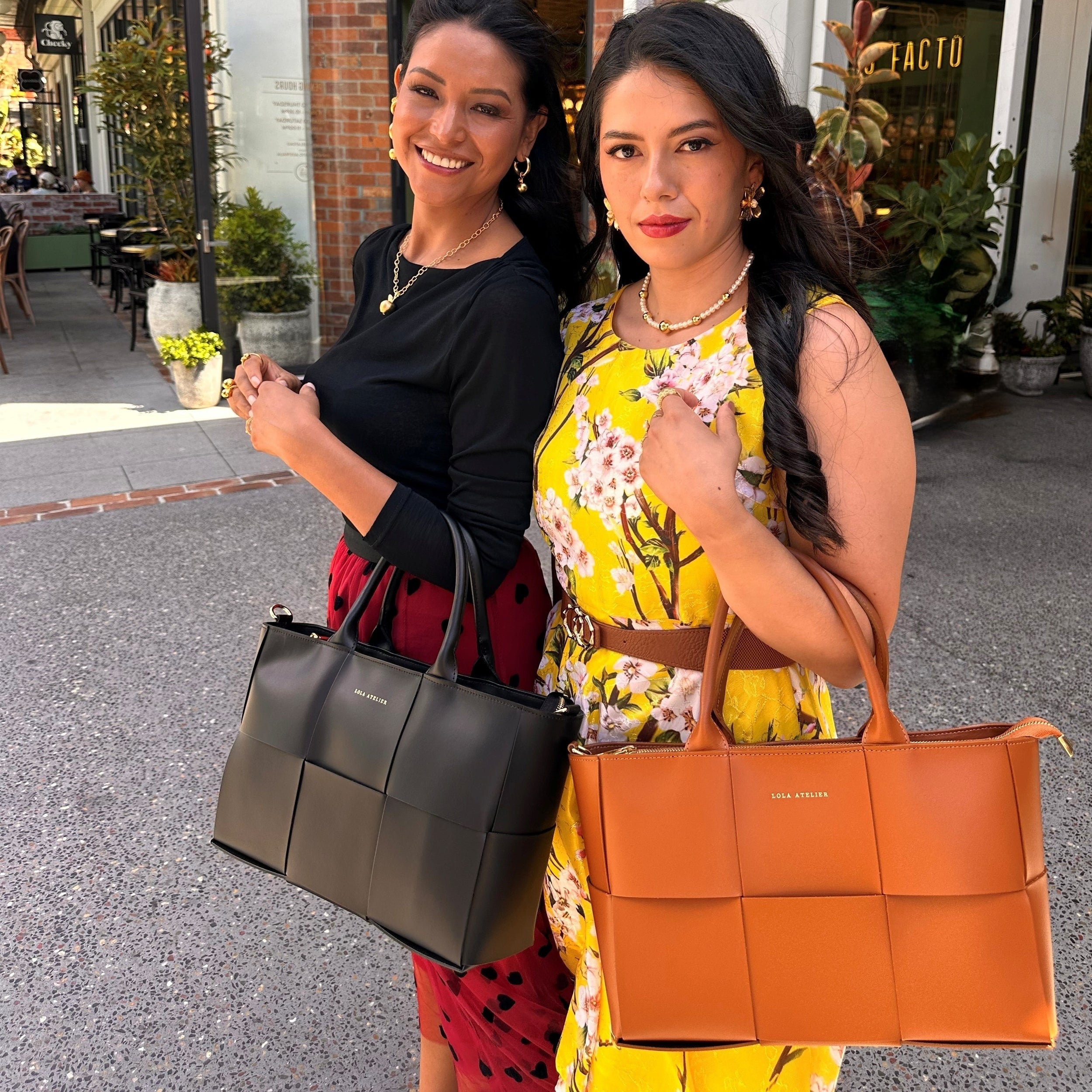 Bella Walnut Woven Bag