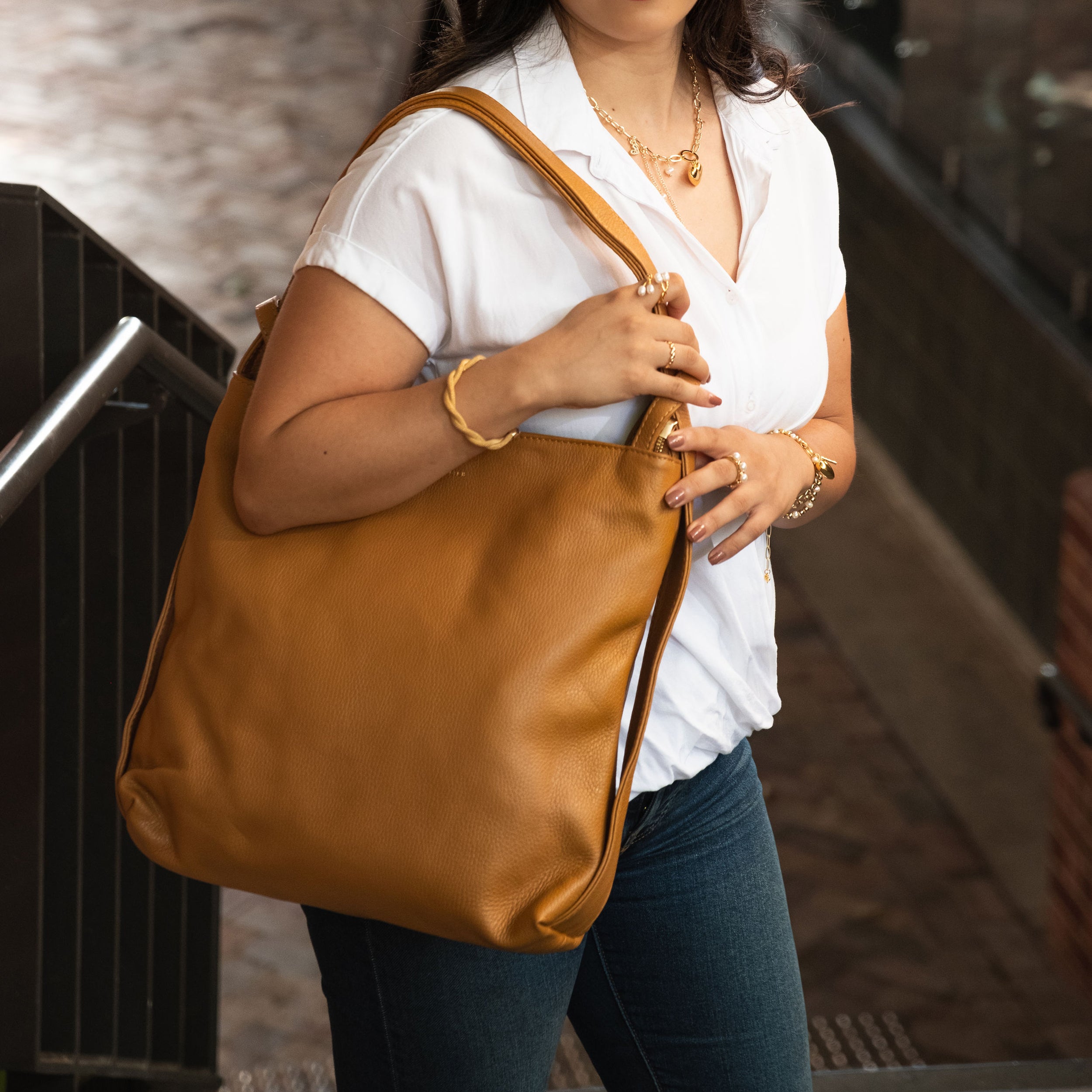 Chiarore Bronze Convertible Backpack