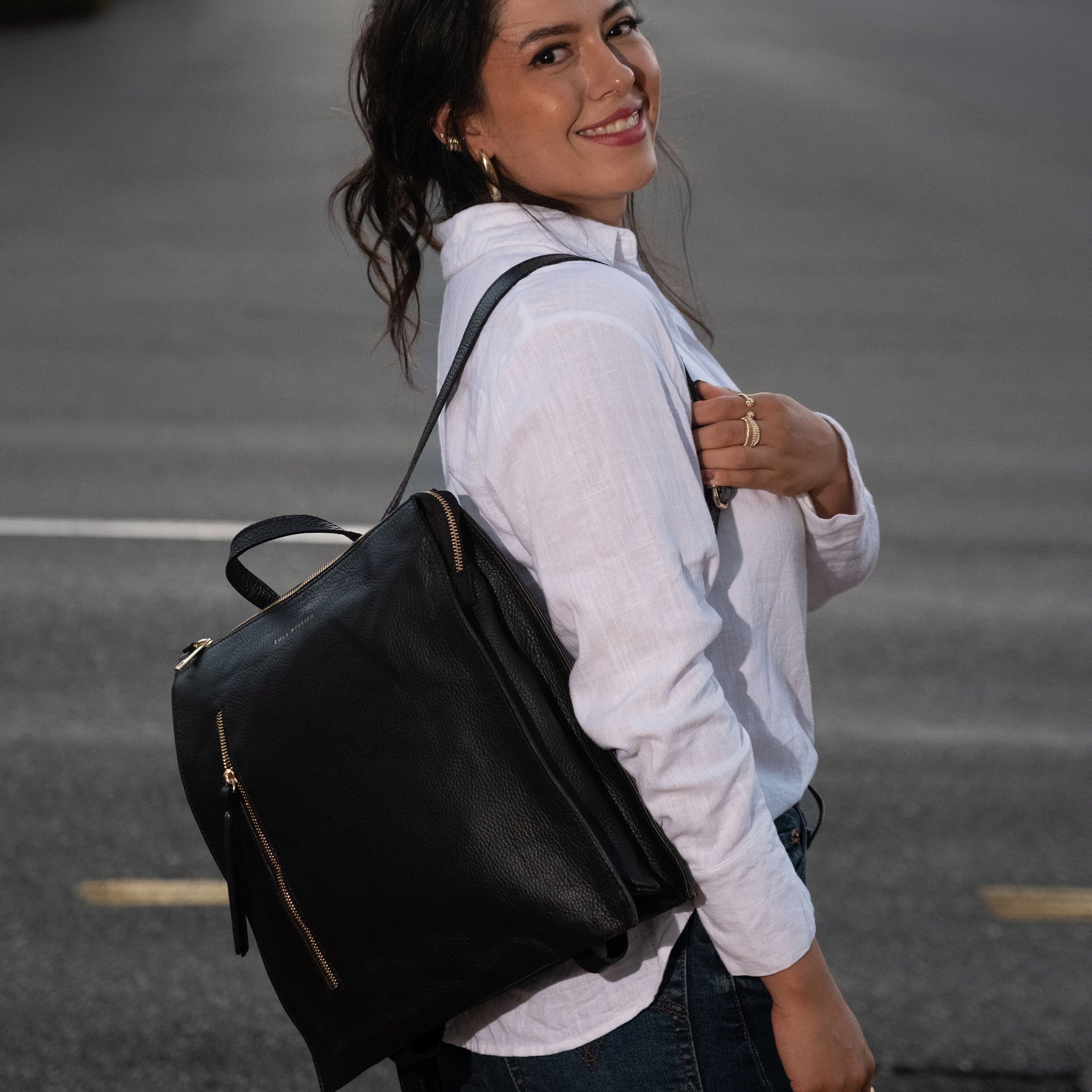 Felicita Black Trendy Backpack