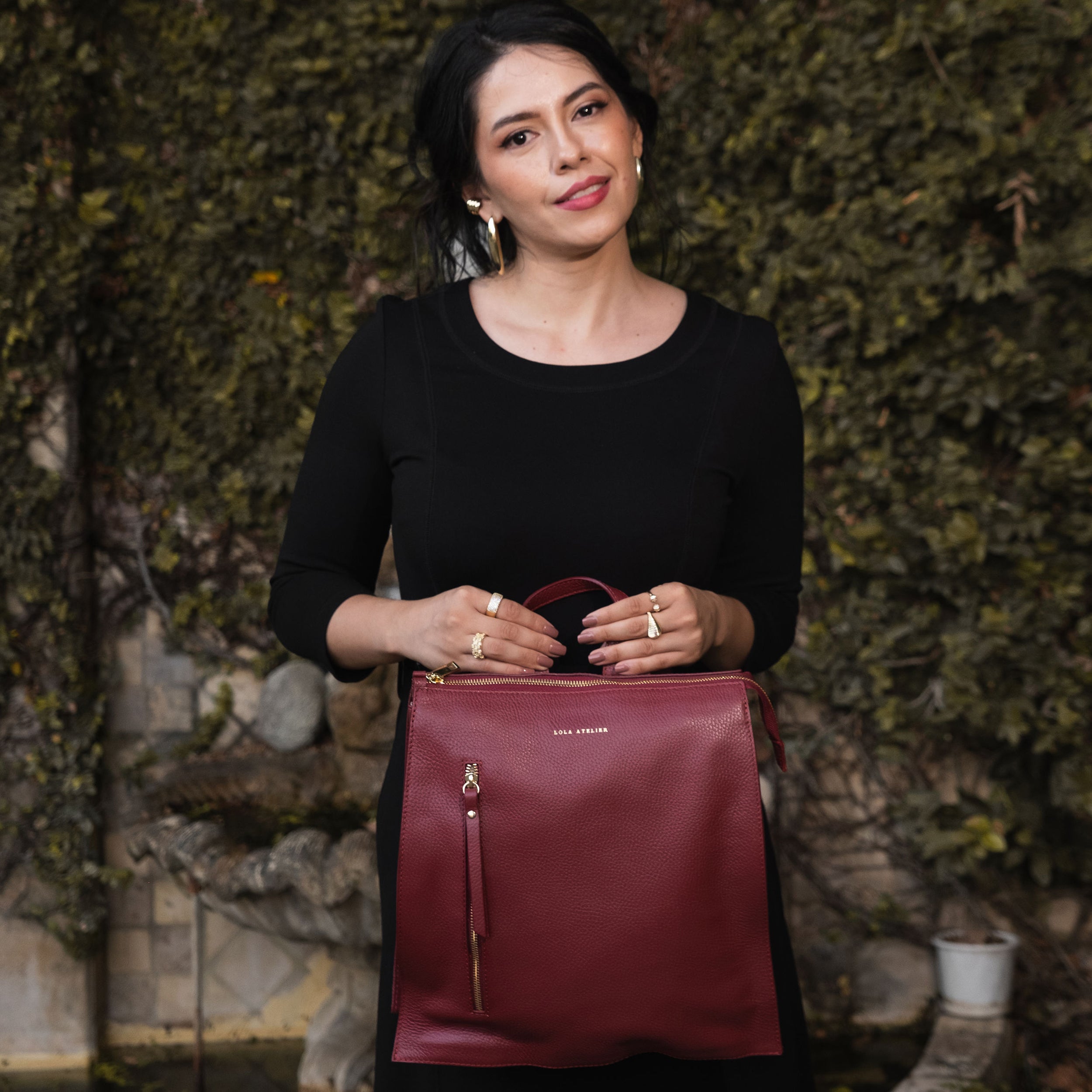 Felicita Black Trendy Backpack