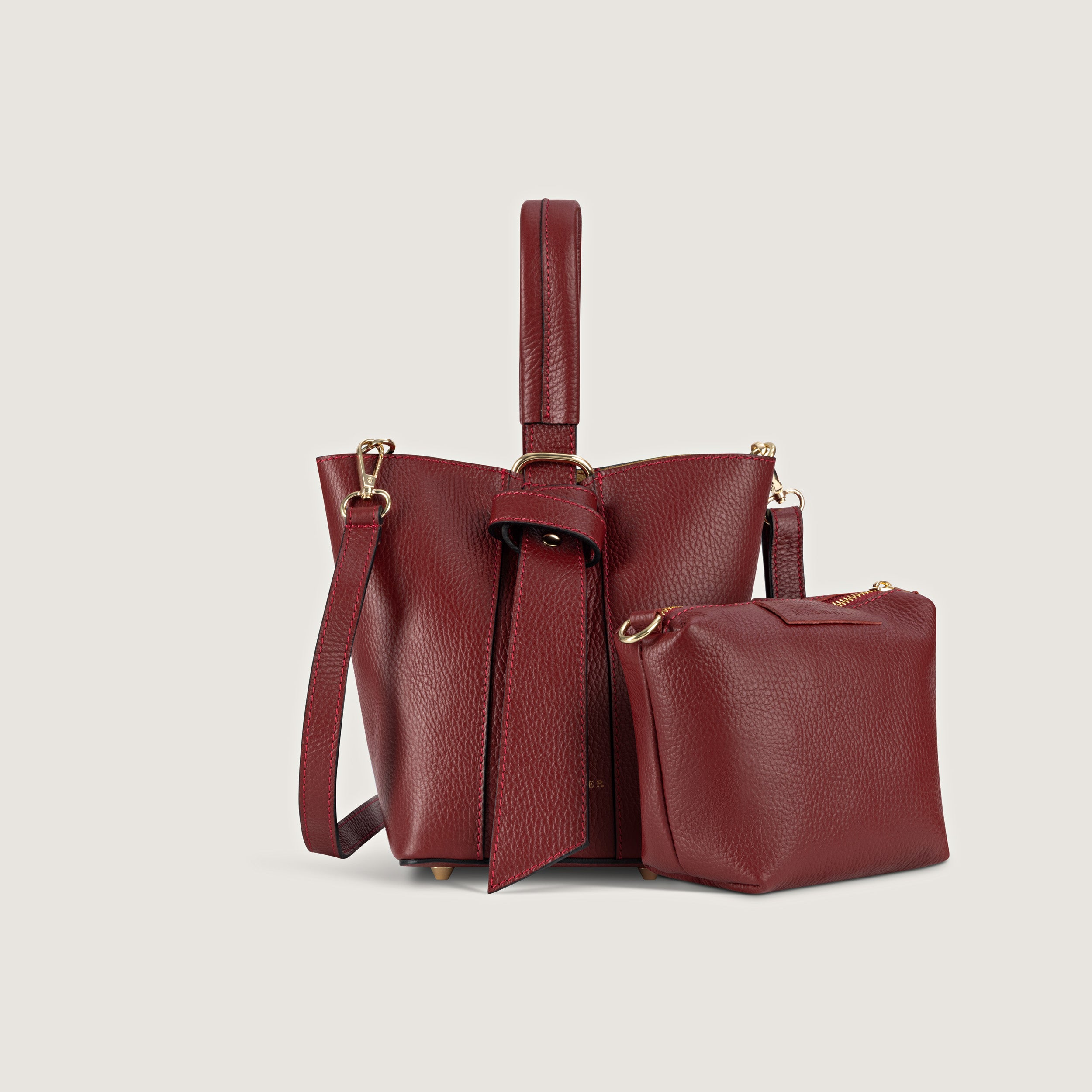 Allegria Burgundy Two-in-One Bucket Bag