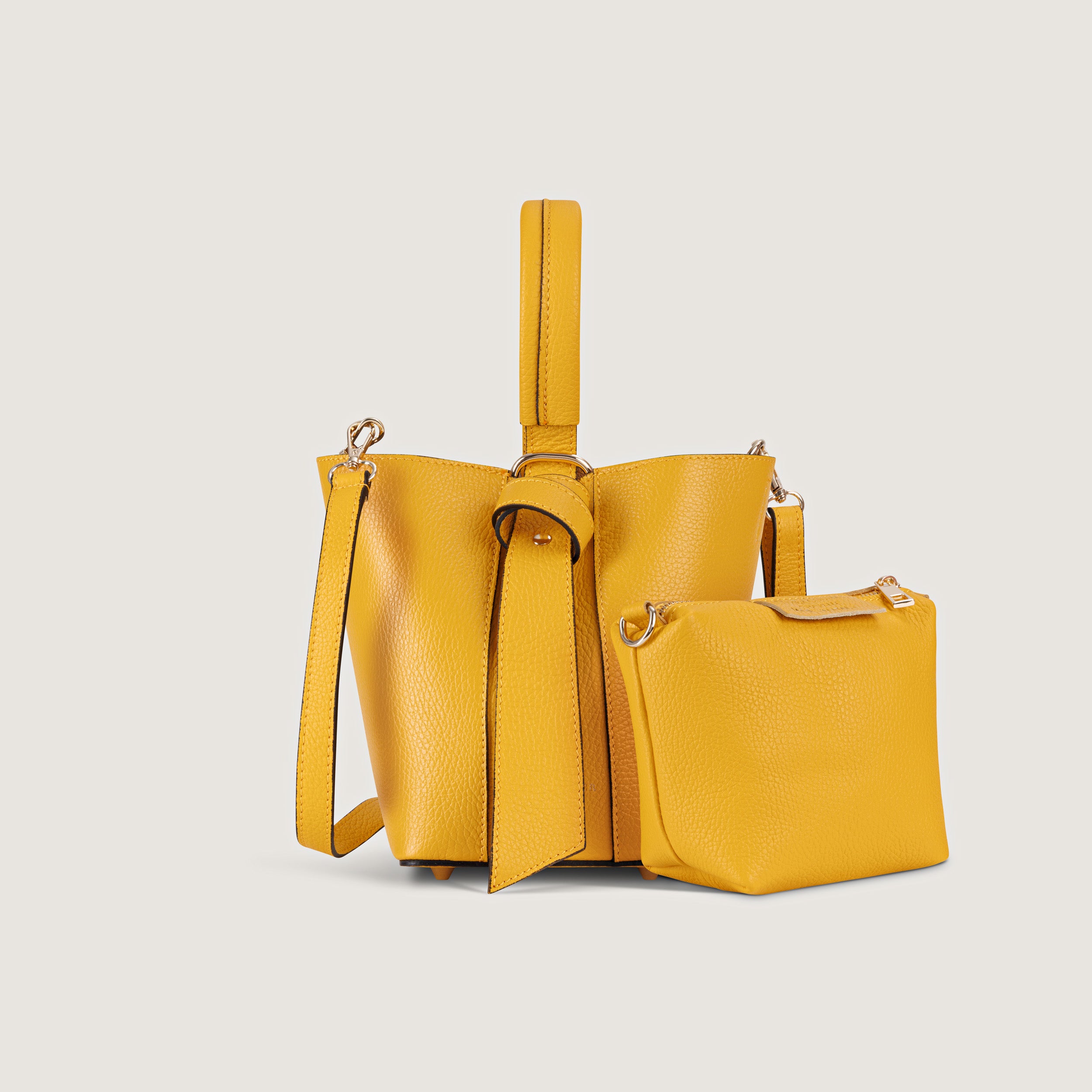 Allegria Yellow Two-in-One Bucket Bag