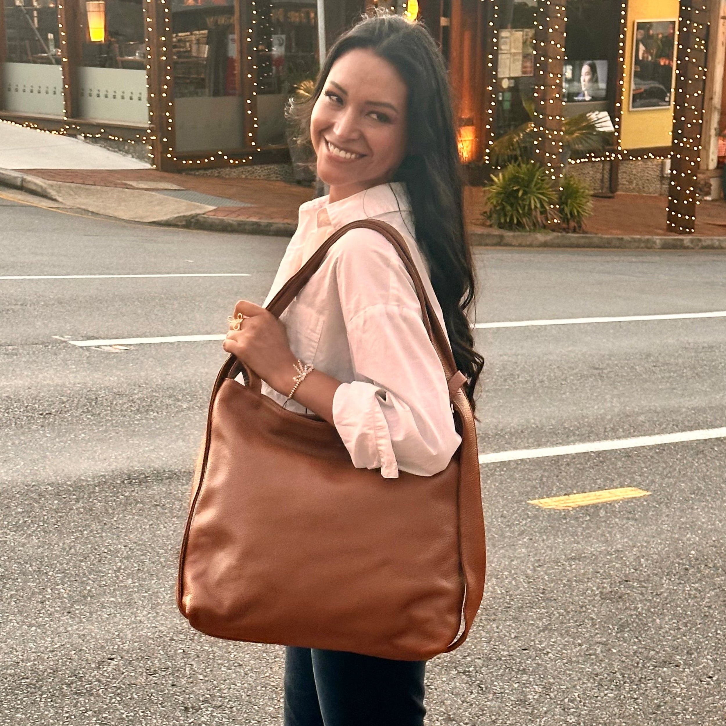 Chiarore Brown Convertible Backpack