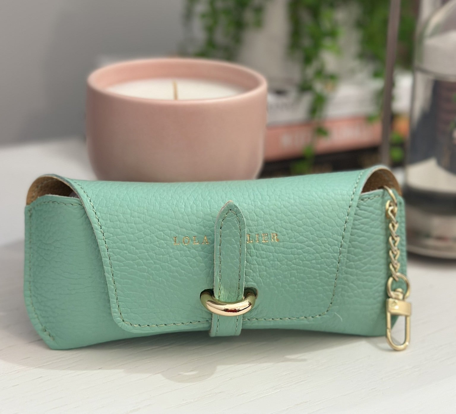 Toscano Shell Glasses Case - Mint Green