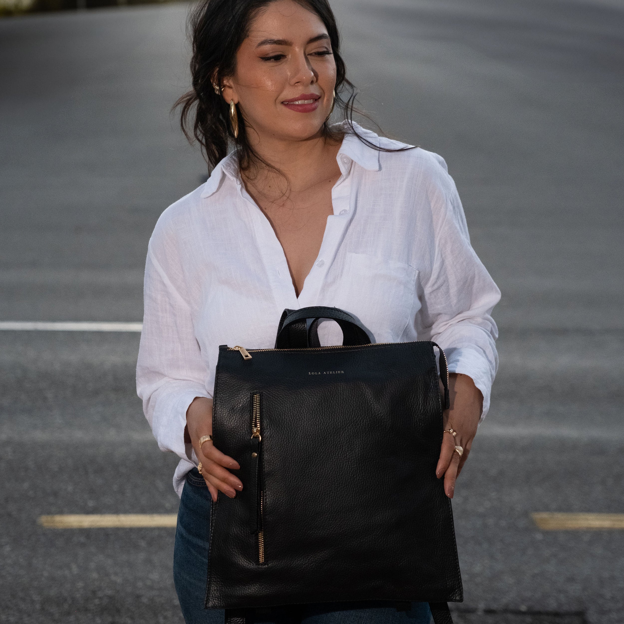 Felicita Black Trendy Backpack